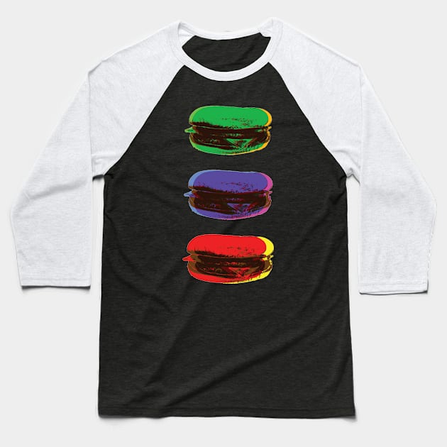 Trashy Pop Art Burger Pop Art Baseball T-Shirt by DANPUBLIC